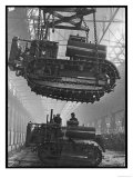 Winching a Tank with an Overhead Crane at a Factory in St. Petersburg Giclee Print
