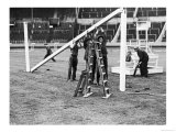 Workmen Fixing Goal Posts at Wembley Stadium Two Days Before the 55th F.A Giclee Print