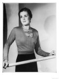 Machine-Knitted Jumper with Narrow Pleat Detail on the Shoulders and Body Giclee Print