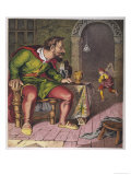 Jack Runs off with the Giant's Harp Giclee Print