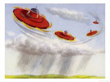 Flying Saucers Used to Precipitate Rainfall Giclee Print