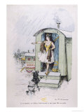 Performing Poodle with a Circus is Banished from a Caravan in the Rain Giclee Print by A. Vitmar