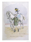 Poodle Rides on the Back of a Horse in the Circus Ring Giclée-Druck von A. Vitmar
