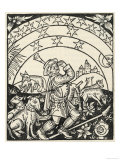 Medieval French Shepherd Orients Himself by Observing the Stars reproduction procédé giclée
