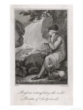 Jean Jacques Rousseau French Philosopher and Author Admiring the Swiss Landscape Giclee Print by Springsguth 