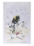 Performing Dog Collects Presents Thrown into the Circus Ring Giclée-Druck von A. Vitmar