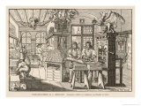 Flat-Bed Press and Other Equipment of a German Printer's Workplace Giclée-Druck von Abraham Von Werdt