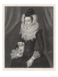 Maryqueen of Scots Holding Her Pet Dog Lámina giclée