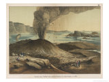 Eruption of the Island of Thira, Formerly Santorin, in the Aegean Reproduction procédé giclée par Ferdinand Von Hochstetter