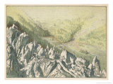 The Glacier de Bosson on Mont Blanc as It Descends into the Valley of Chamounix Reproduction procédé giclée par Ferdinand Von Hochstetter