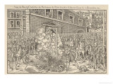 Protestant Magistrate Anne du Bourg Tortured and Hanged by the Catholics Giclee Print by Tortorel & Perissin 