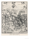 Queen Elizabeth I Hawking Giclee Print by Turberville 