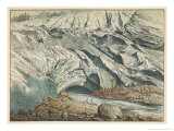 Termination of the Mer de Glace on Mont Blanc in the Valley of Chamounix Giclee Print by Ferdinand Von Hochstetter