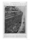 Illustration Showing the Great Height of the Titanic and the Long Down-Ward Journey for Lifeboats Giclee Print