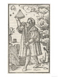 An Astronomer Observing the Moon and Stars Giclee Print