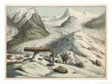 The Mer de Glace in the Alps with Moraines and Debris Giclee Print by Ferdinand Von Hochstetter
