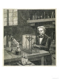 Michael Faraday, English Scientist Establishing the Fundamental Law of Electrolysis Giclee Print