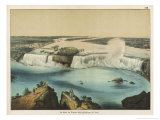 The Niagara Falls Between Canada and the United States, The American Fall Reproduction procédé giclée par Ferdinand Von Hochstetter