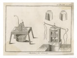 Coining Machines: (L) for Writing on Edge (R) Mill Giclee Print