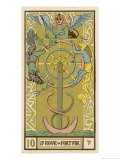 Tarot: 10 La Roue de Fortune, The Wheel of Fortune Giclee Print by Oswald Wirth