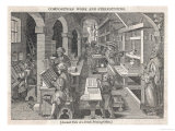 Interior View of a Busy Dutch Printing Office Giclee Print