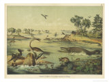 Animals and Plants of the Jurassic Era in Europe Reproduction procédé giclée par Ferdinand Von Hochstetter