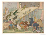 Noah's Ark, Noah's Sons Encourage the Animal Couples to Board the Ark Giclee Print by E. Boyd Smith