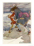 Peter Pan and Captain Hook Fight reproduction procédé giclée par Alice B. Woodward