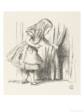 Alice Alice Draws Back the Curtain to Reveal a Little Door Reproduction procédé giclée par John Tenniel