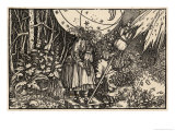 An Old Witch Working Magic Using Her Distaff to Cause a Storm Giclee Print by Hans Weidlitz
