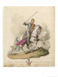 Richard I the Lionheart Depicted Riding into Battle Broadsword in Hand Armoured from Head to Foot Giclee Print by Charles Hamilton Smith