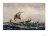 Viking Raiding Party Sailing Before the Wind reproduction procédé giclée par Norman Wilkinson