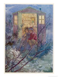 Peter Pan and Wendy Sit on the Doorstep of the Wendy House Lámina giclée por Alice B. Woodward