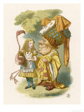 Alice Plays Croquet with the Duchess Using a Flamingo reproduction procédé giclée par John Tenniel