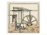 Watt's Steam Engine Circa 1765 Reproduction procédé giclée par W. Weiler