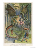 The Jabberwock with Eye of Flame Came Whiffling Through the Tulgey Wood Reproduction procédé giclée par John Tenniel