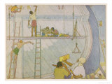 Noah's Ark, Noah's Sons Paint the Ark reproduction procédé giclée par E. Boyd Smith