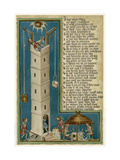 Jesus from Heaven Looks Down Apprehensively at the Builders of the Tower of Babel reproduction procédé giclée
