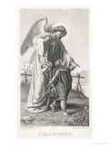 Guardian Angel Leads a Small Child Along a Dangerous Mountain Path with a Broken Fence Giclee Print by X. Steiffensand