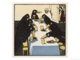 The Seven Ravens at the Dinner Table Giclee Print by A Weisgerber