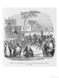 Villagers Watch While a Company of Travelling Players Prepare to Stage a Mystery Play Giclee Print by Van Bons 