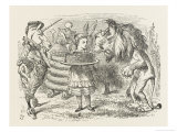 Lion and Unicorn Alice with the Lion and the Unicorn, and a Plum Cake Giclee Print by John Tenniel