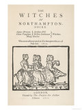 Three of the Witches of Northamptonshire Riding a Pig Giclee Print