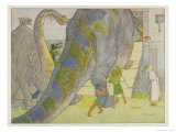 Noah Finds That the Dinosaurs are Too Large to be Saved in His Ark Giclée-Druck von E. Boyd Smith