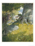 Robin and His Companions Lend Aid to Will O' the Green in an Ambush Giclee Print by Newell Convers Wyeth