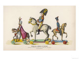 French Wooden Toy Soldiers on Their Horses Which Have Wheels reproduction procédé giclée
