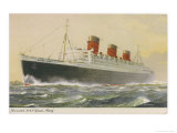 Cunard White Star Liner in Full Steam Giclee Print by R.e. Turner