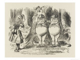 Alice Meets Tweedledum and Tweedledee Giclee Print by John Tenniel