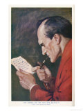The Valley of Fear Holmes Examines the Cipher Document Giclee Print by Frank Wiles