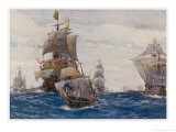The Spanish Armada the Spanish Fleet in the Bay of Biscay on Its Way to Attack England reproduction procédé giclée par Norman Wilkinson